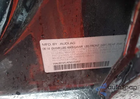 2014 Audi A4 2.0T Premium из США, поврежденный, VIN WAUBFAFL4EN045657